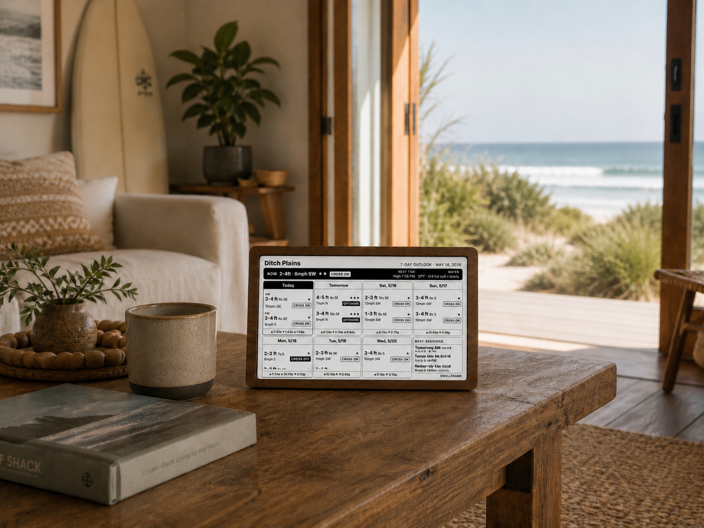 SWELLFRAME, the always-on surf forecast display