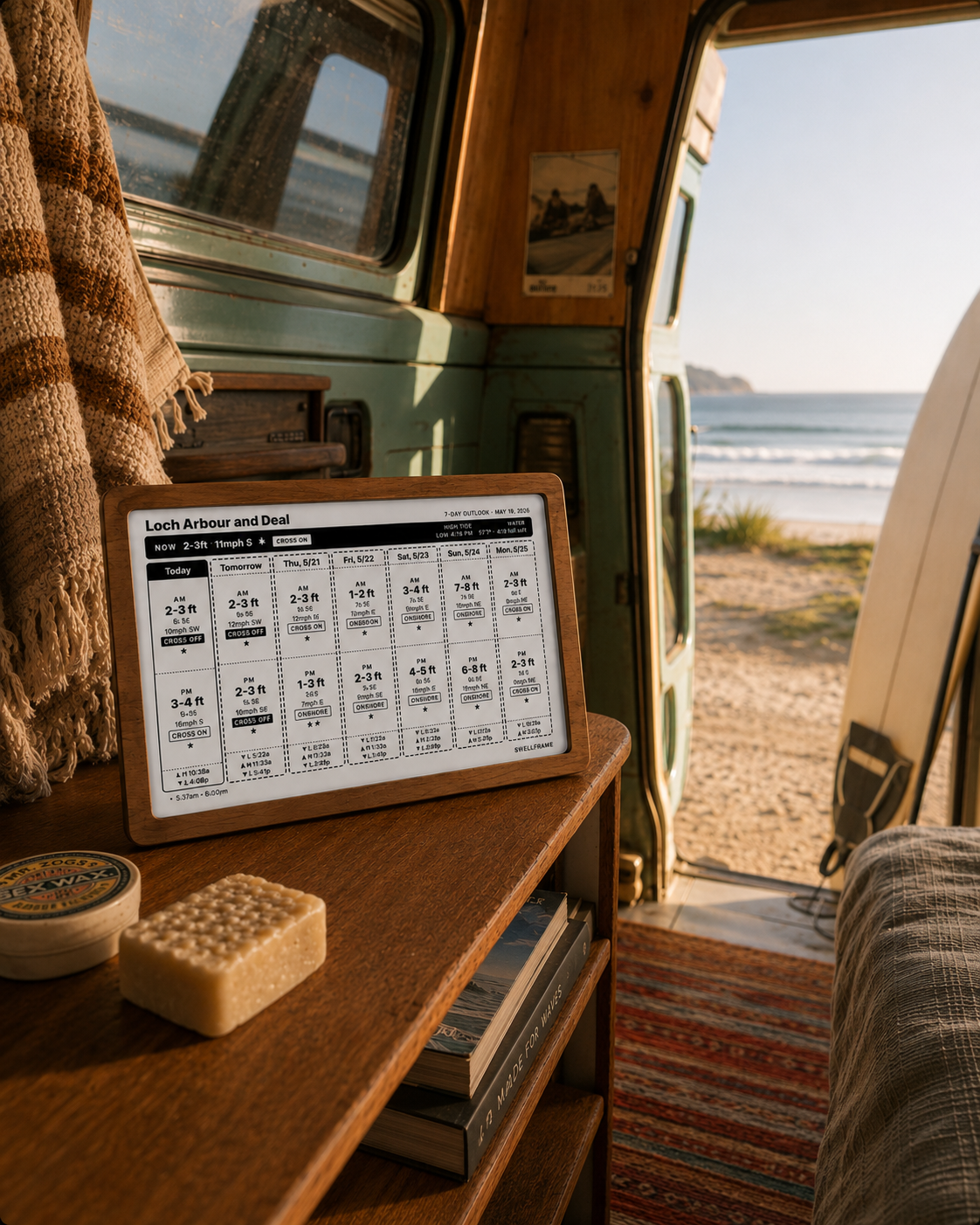 SWELLFRAME in a camper van